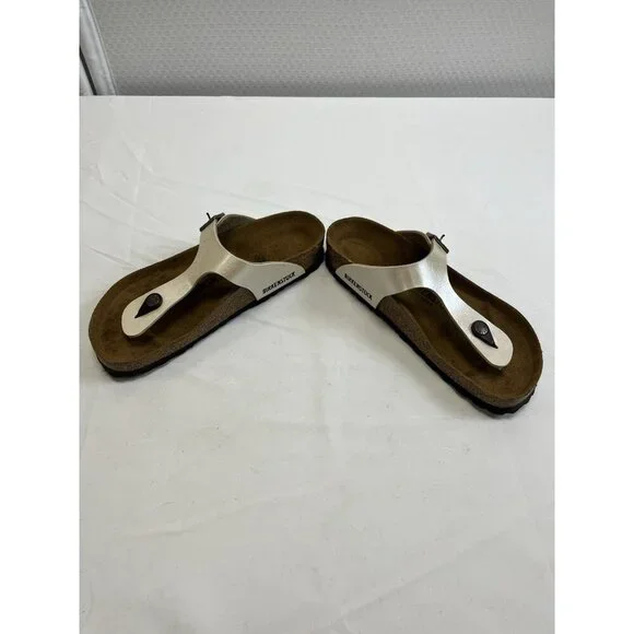 Birkenstock Pearl Ivory Women 38 Gizeh Slip On Thongs  Flat Sandal Shoes. 🤍 - Picture 4 of 7